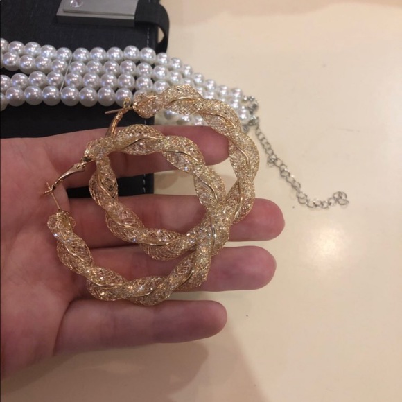 Gold Plated Hoop Earrings - Picture 3 of 4